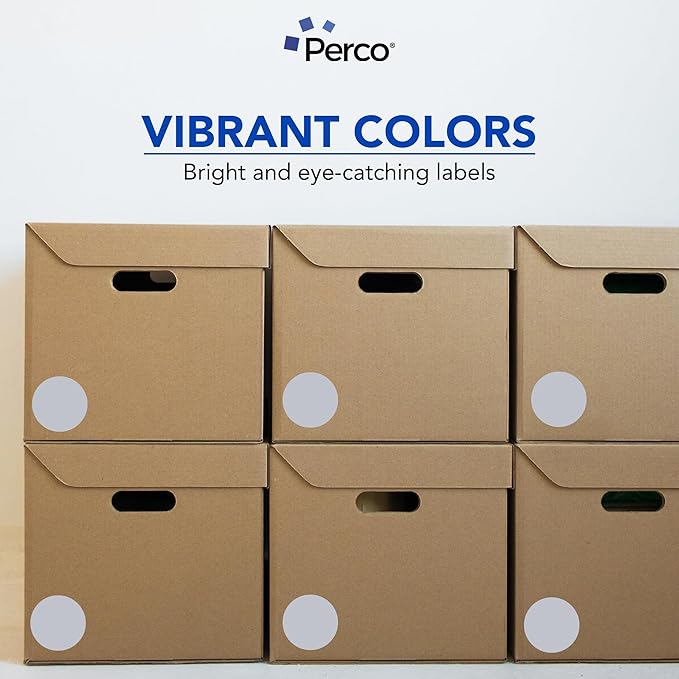 Perco Silver 3-Inch Round Circle Dot Sticker Labels - Image 7