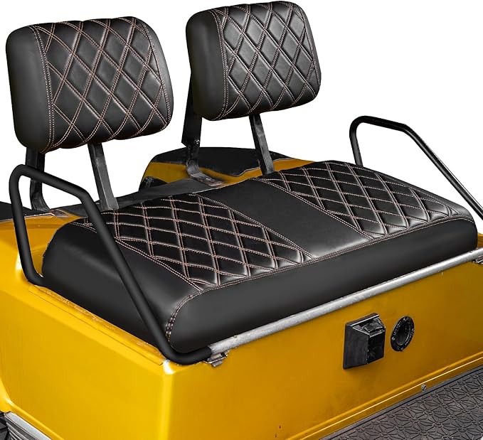 NOKINS Golf Cart Seat Covers Fit Club Car DS Pre-2000 OEM Standard Seat Cushion, Golf Cart Vinyl Diamond Front Seat Covers, Soft/Scratch-Resistant/No Stapler Needed