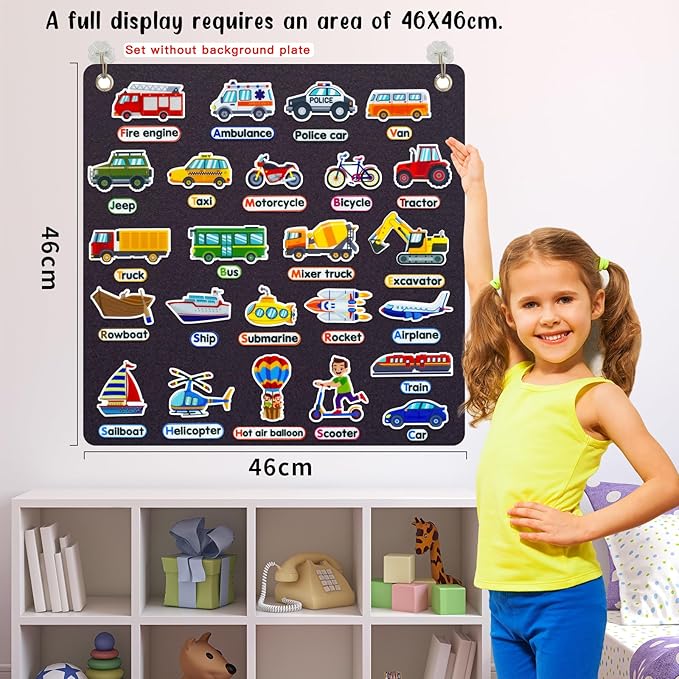 Felt Transportation Vehicles Learning Pieces, 48 Felt Flannel Board Pieces - Image 4