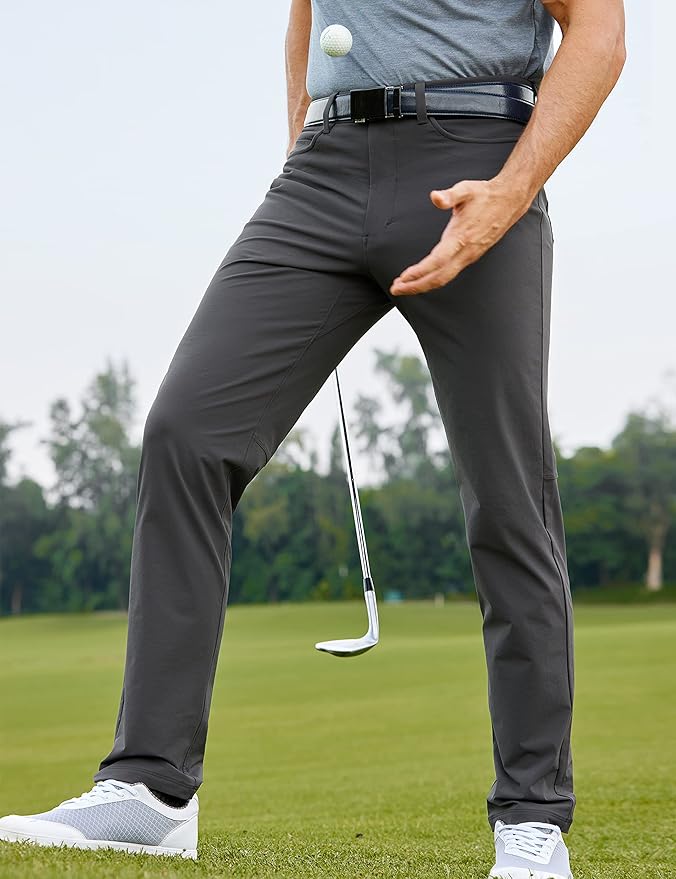 CRZ YOGA All Day Comfy 5-Pocket Golf Pants for Men - 28"/30"/32"/34" Quick Dry Lightweight Casual Work Stretch Trousers