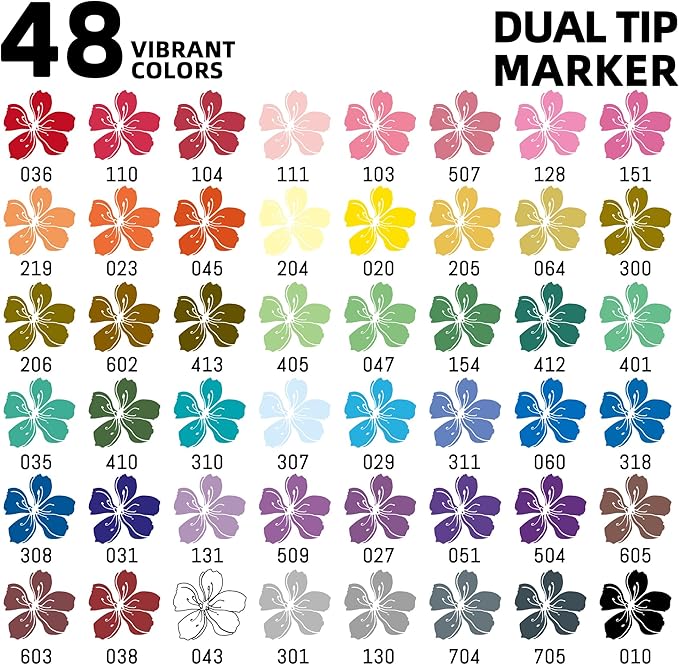 TBC The Best Crafts 48 Colors Dual Tip Acrylic Paint Markers, Double zipper - Image 2