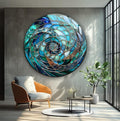 My Photostation.com 24'' Diameter Ocean Vortex Spiral Round Glass Wall Art by MyPhotostation