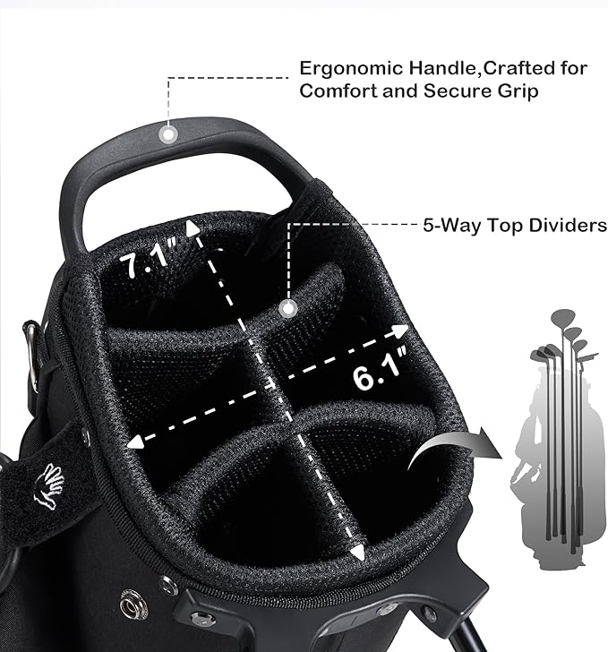 KVV Junior Golf Bag, Lightweight Golf Stand Bag for Young Players for Ages 4-6,6-8,9-12, 12 and Up