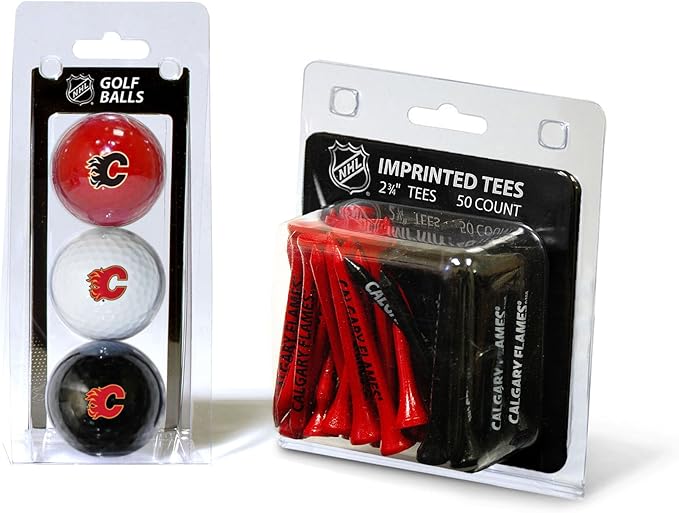 Team Golf NHL Philadelphia Flyers 3 Golf Balls and 50 Golf Tees Logo Imprinted Golf Balls (3 Count) & 2-3/4" Regulation Golf Tees (50 Count), Multi Colored