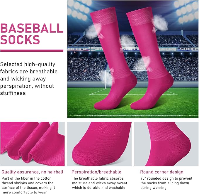 Zhanmai Baseball Belt and Socks Combo, Adjustable Elastic Belt and Softball Socks, Multiple Sizes for Youth Boys Girls, Adult