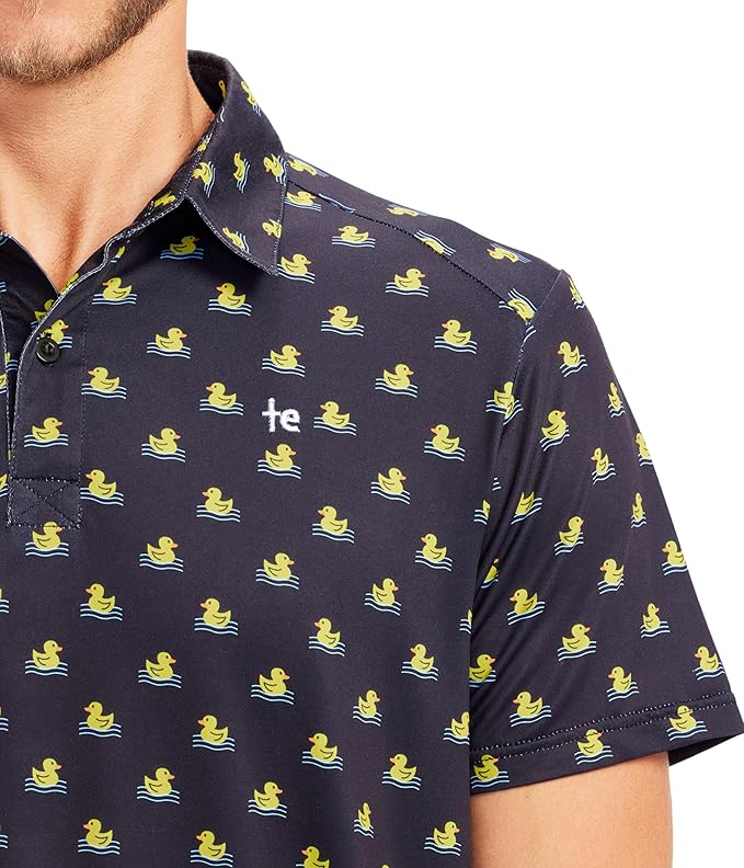 Tipsy Elves Men's Performance Golf Shirt - 4-Way Stretch, Quick Dry, Athletic Cut - Golf Polo