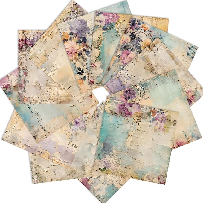 Vintage Floral Scrapbook Paper Pad Flower Patterned Paper 6×6, 24 Sheets - Image 4