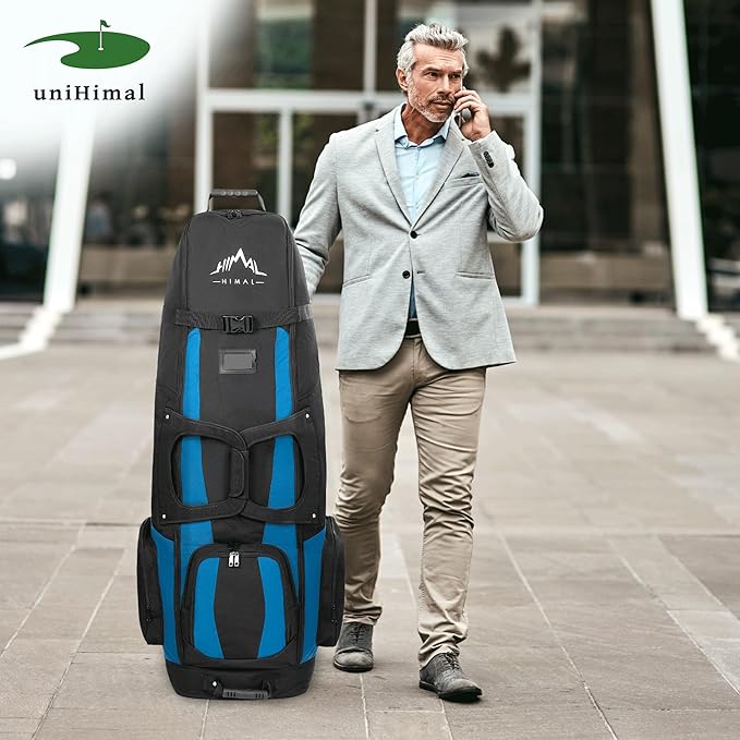 Soft-Sided Golf Travel Bags for Airlines with Wheels, Golf Club Travel Covers 900D Wear-Resistant Oxford, Waterproof, Universal Size