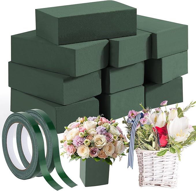 MAPVOLUT 10 Pcs Green Floral Foam Blocks - 12mm x 65.62ft by MAPVOLUT