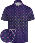 Golf Polo Shirts for Men Funny Print Short Sleeve Golf Shirts Performance Golf Polos