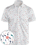Golf Polo Shirts for Men Funny Print Short Sleeve Golf Shirts Performance Golf Polos