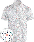 Golf Polo Shirts for Men Funny Print Short Sleeve Golf Shirts Performance Golf Polos