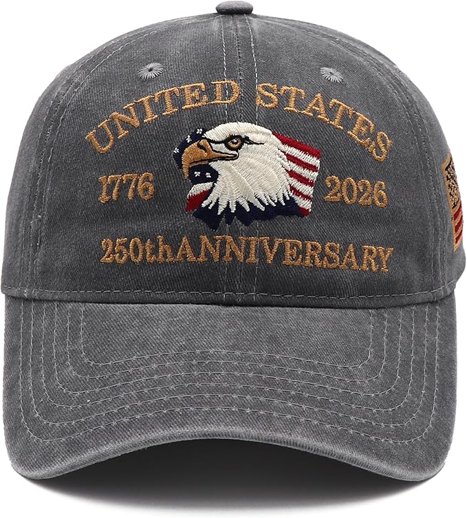 4th of July Hat 250 Anniversary USA Hat American Flag Trucker hat for Women Men Fourth of July Patriotic Eagles Hat