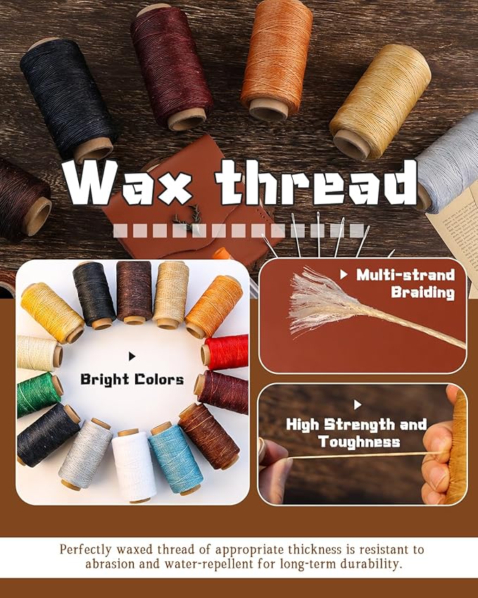 218 Yards Upholstery Thread, Heavy Duty Waxed Thread - Image 2