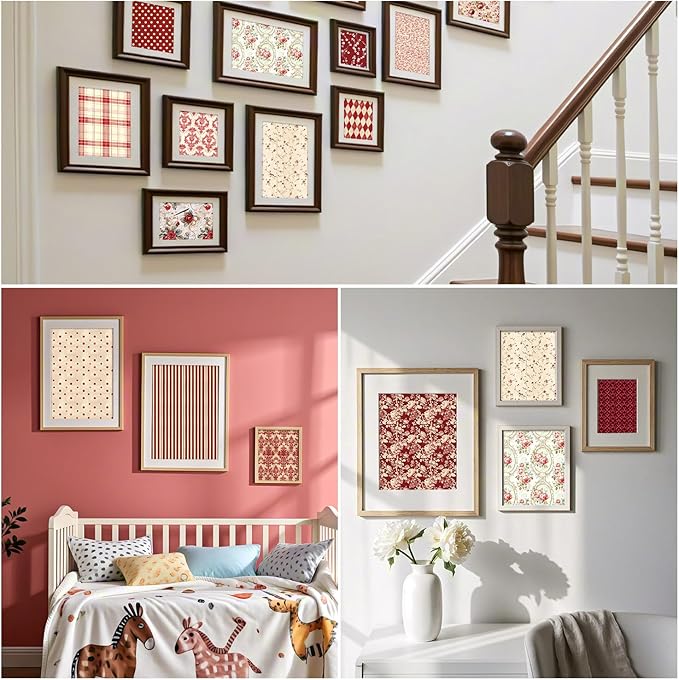 24 Sheets Red Aesthetic Scrapbooking Paper Pad - 6In x 6In Double Sided Flowers - Image 6