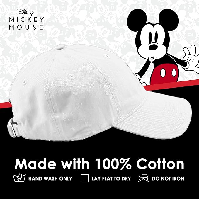 Disney Mickey Mouse Embroidered Cotton Adjustable Dad Hat with Curved Brim