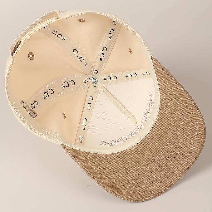 MIRMARU Two-Tone Vintage Canvas Trucker Hats for Men & Women, Adjustable Size Baseball Caps with Trendy Embroidered Design