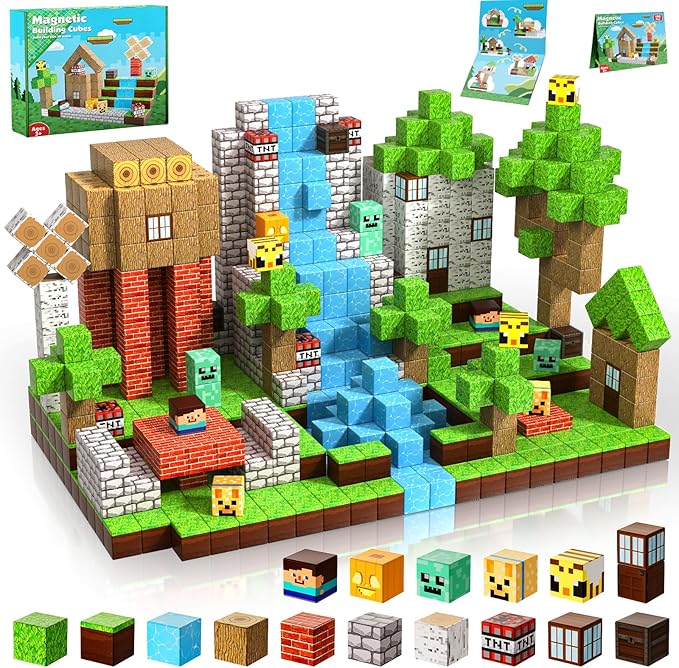 Magnetic Blocks-100PCS Magnetic Building Blocks Magnet Cube Toys Stacking by ToyUnited