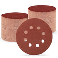 5 Inch 8 Hole Sanding Discs, Round Aluminum Oxide Sand Paper Discs by Huopueit
