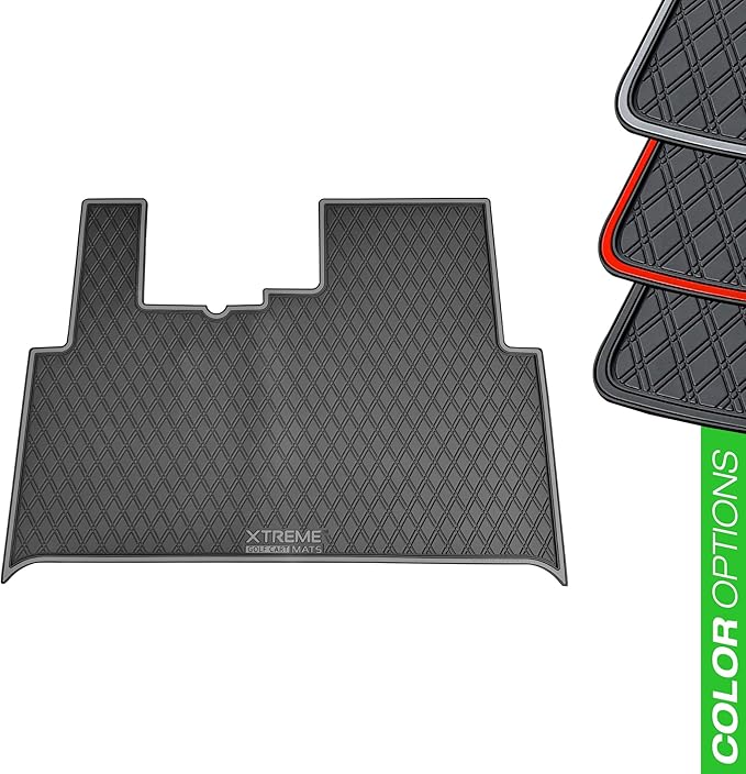 Xtreme MATS Floor Mat Liner for Golf Carts - Fits E-Z-GO RXV (2024+) / Valor (2024+) and Elite - Custom Fit Durable Rubber Golf Car Floor Mat - Grey Trim