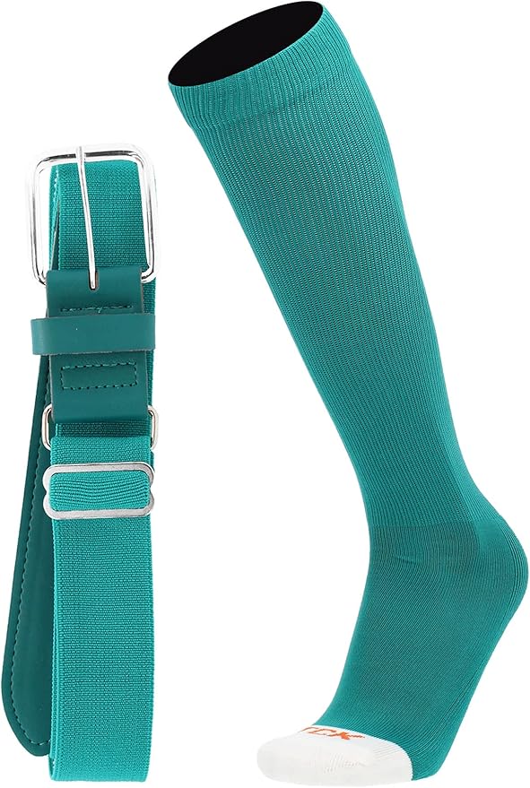 MadSportsStuff Softball or Baseball Socks and Belt Combo - Youth and Adult Sizes Boys and Girls Men and Women