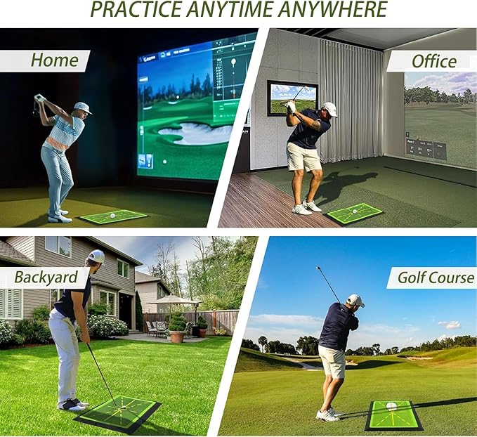 Golf Hitting Mat, Urgrade Golf Training Mat, Golf Practice for Swing Path Feedback/Analyzing, Precision Pro Swing Mat, Accessories Gifts, 17"x12"