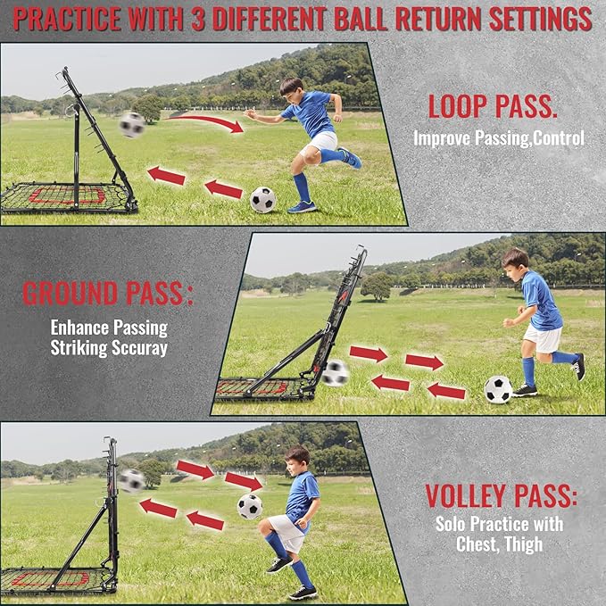 Storgem Baseball Softball Rebounder Net, Pitch Back Rebound Net,Soccer Rebound Net, Fielding Rebounder,Double Sided Adjustable Multi-Sports Pitching Rebound Net for Throwing Practice