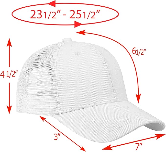 Falari Trucker Hat Baseball Cap Structured Plain Design 6 Panel, Adjustable Size