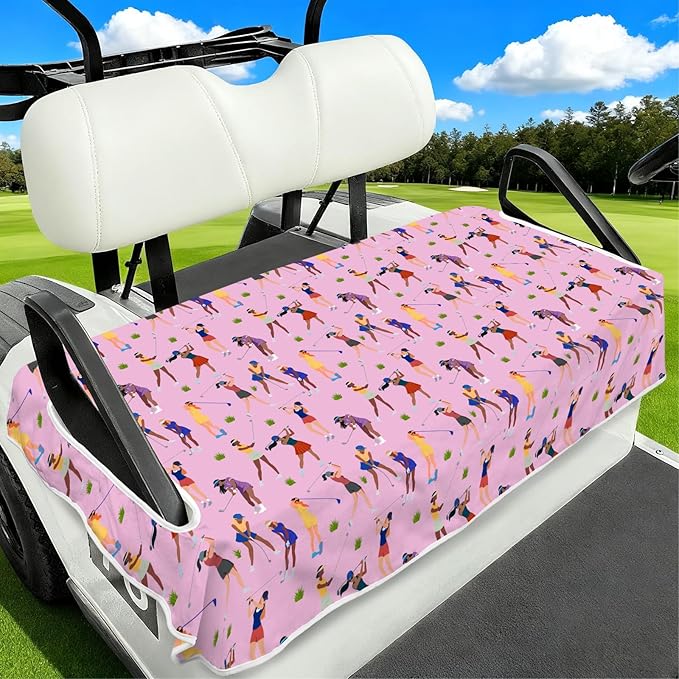 Golf Cart Seat Covers Club Car Golf Cart Accessories for Men Women Golf Carts Seat Towel Blanket 2-Seat Golf Cart Decorations