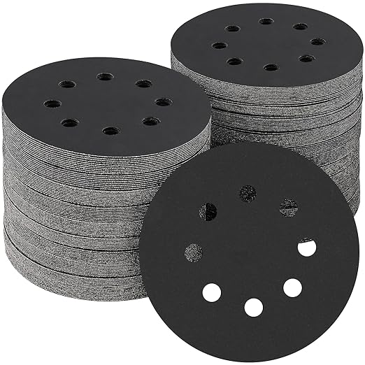 100PCS 5 inch Silicon Carbide Sanding Discs 800 Grit, Wet Dry Orbital 5 Sander by POTUINOM