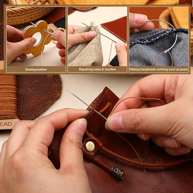 IMZAY Upholstery Repair Kit, Waxed Sewing Thread, 132 Yards Heavy Duty Leather - Image 6