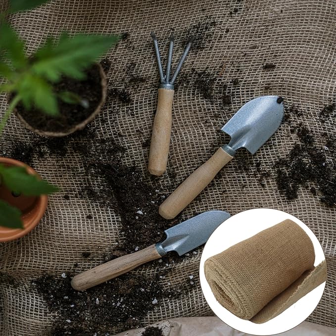 8" Wide Natural Burlap Fabric Roll - Image 5