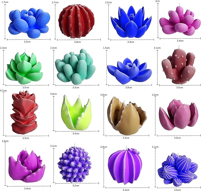 Succulent Candle Mold 16 Pcs - Image 2