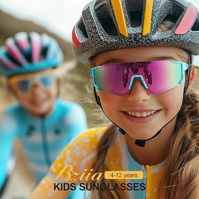 3PACK Kids Sunglasses Youth Baseball Sunglasses for Boys Girls Age 4-12,Softball Sports Cycling Goggles UV Protection