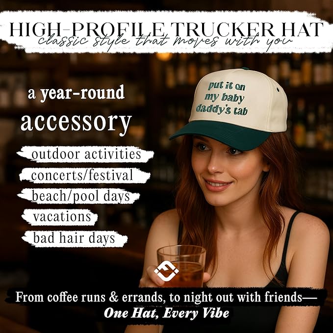 Funky Junque Trucker Hat Women Men 2-Tone Baseball Cap – Vintage Western Style Embroidered Snapback, Premium Cotton Blend