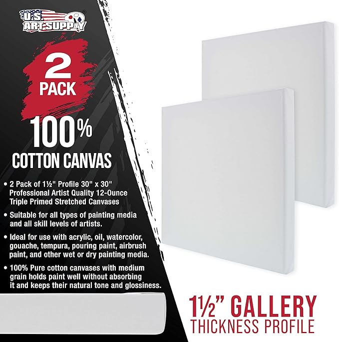 U.S. Art Supply X-Large Stretched Canvas - Image 2