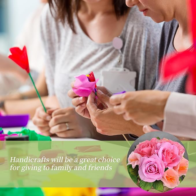 72Pcs Crepe Paper Flower DIY Kits, 20 Colors Crepe Paper Rolls 8.2ft Long 9.84 - Image 6
