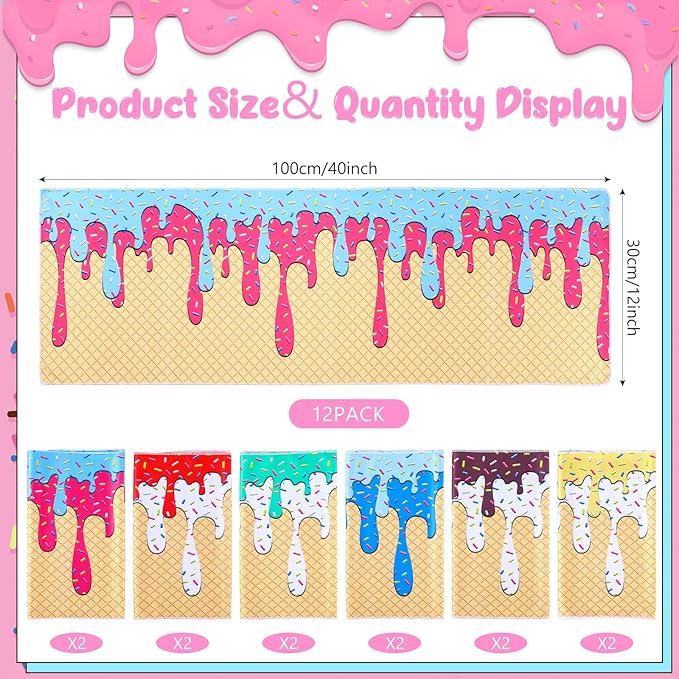 Soulchen 24 Pcs Ice Cream Drip Baseball Softball Gift Accessories 40"x12" Microfiber Cooling Towels and Arm Sleeves for Party