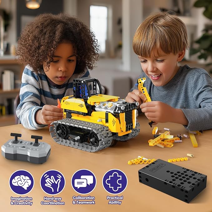 5 in 1 STEM Robot Toy Building Kit, RC Bulldozer Erector Sets - Image 5