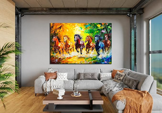 SpiritualHands Horse Glass Wall Art Oil Painting - Image 4