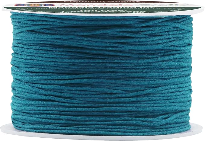 Mandala Crafts 0.5mm 109 Yards Dark Blue Cotton Waxed Cord by MandalaCrafts