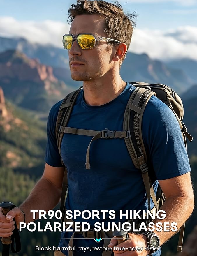 ATTCL Sports Polarized Sunglasses for Men: Womens UV400 Protection, Lightweight Wrap Around TR90 Frame for Fishing Golf