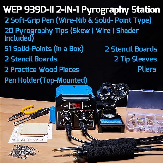 WEP 939D-II 2-IN-1 Wood Burning Kit 86-IN-1 - Image 2