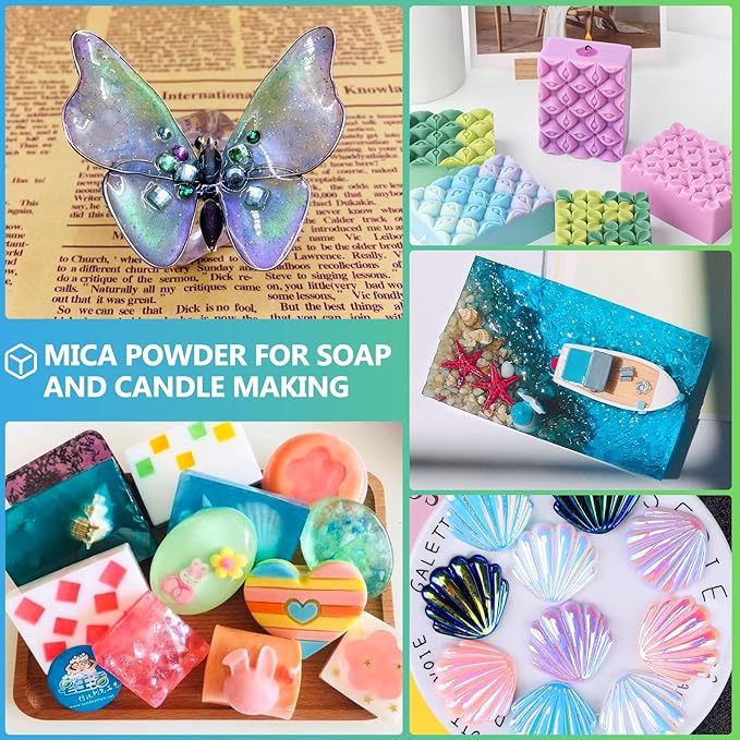Mica Powder, 7.05OZ（200g）, Phthalo Green Mica Powder Pigment - Image 6