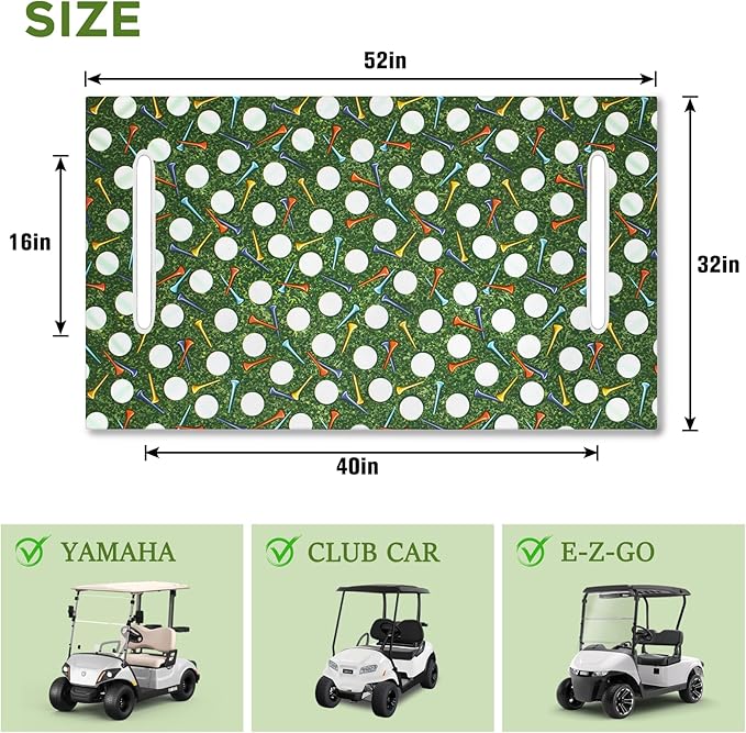 Golf Cart Seat Covers Club Car Golf Cart Accessories for Men Women Golf Carts Seat Towel Blanket 2-Seat Golf Cart Decorations