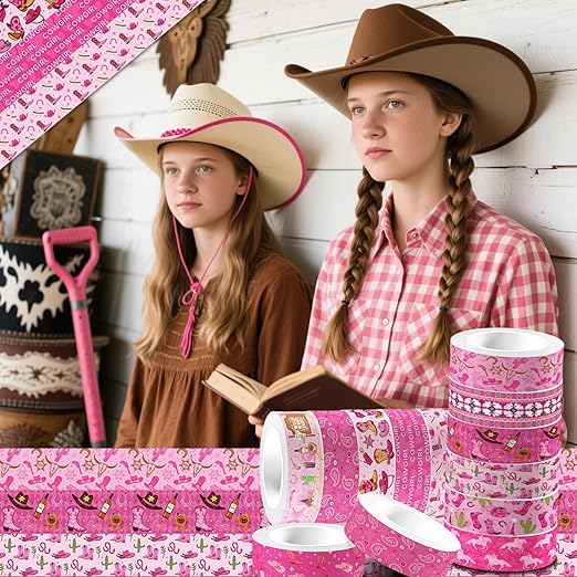 12 Rolls Western Washi Tape, Western Cowboy Cowgirl Decorative Paper Stickers - Image 7