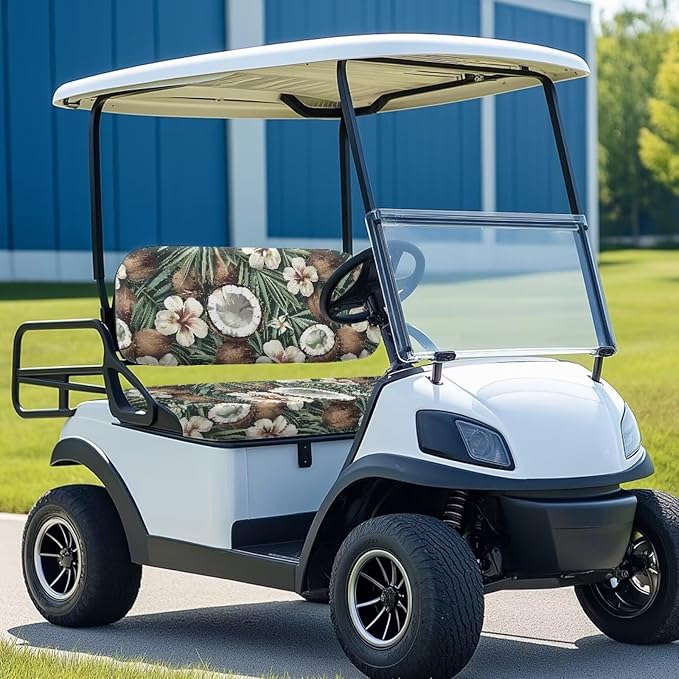 Yewatlles Tropical Coconut Golf Cart Seat Cover, Golf Cart Seat Towel Blanket Suitable for All 2-Seater Carts, Golf Cart Seat Towel Golf Cart Seat The Seat Clean