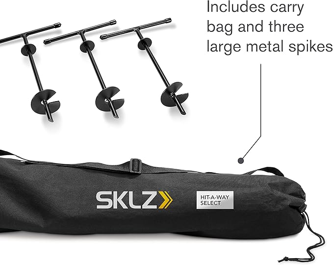 SKLZ Hit-A-Way Youth Baseball Swing Trainer, Portable Solo Batting Practice with Stand, Tethered Ball for Hitting Drills, Ages 13 and Under
