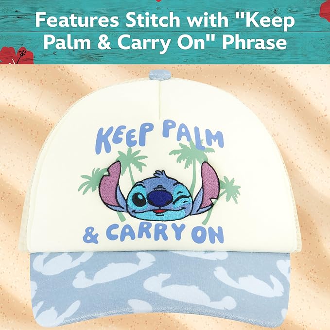 Disney Stitch Dad Hat, Adult Cotton Baseball Cap with Curved Brim