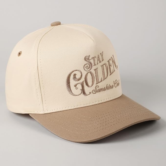 MIRMARU Two-Tone Vintage Canvas Trucker Hats for Men & Women, Adjustable Size Baseball Caps with Trendy Embroidered Design